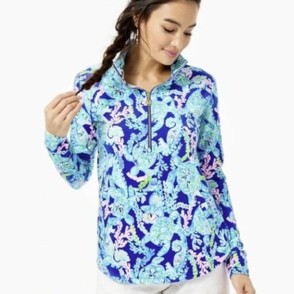 Top Lilly Pulitzer Skipper Blue Heaven - Taille S - Occasion Très Bon état - Style Popover